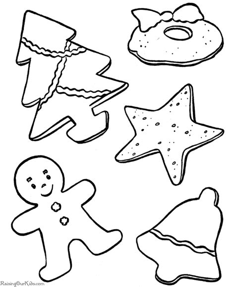 Christmas tree, snowman, christmas coloring. Free Printable Christmas Cookies Coloring Pictures ...