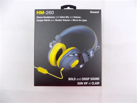 Brand New Isound Hm 260 Stereo Headphones Black Yellow Starboard Games