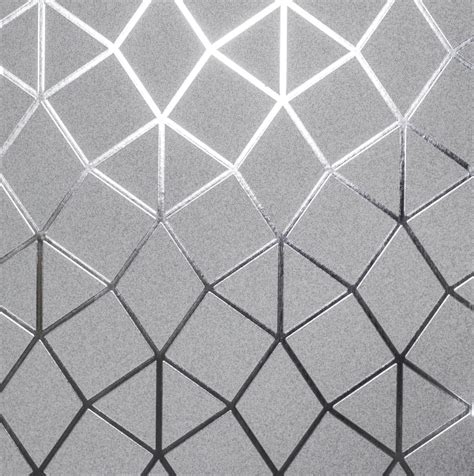 Fine Decor Platinum Silver Foil Geo Fd42489 Wallpaper