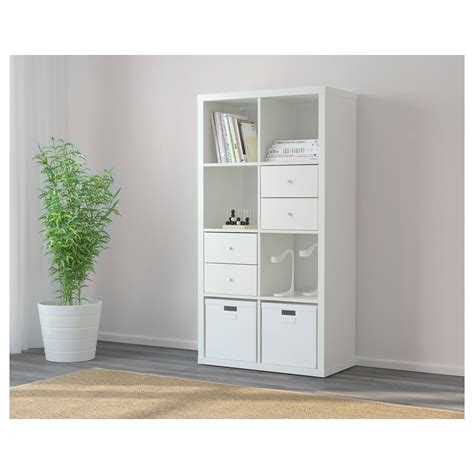 Ikea Kallax 8 Cube Storage Bookcase Rectangle Shelving Unit White