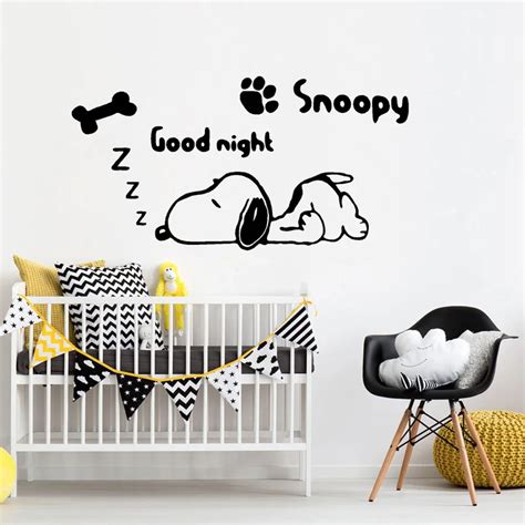 Goodnight Puppy Dog Vinyl Wall Sticker For Kids Rooms Bedroom Wall