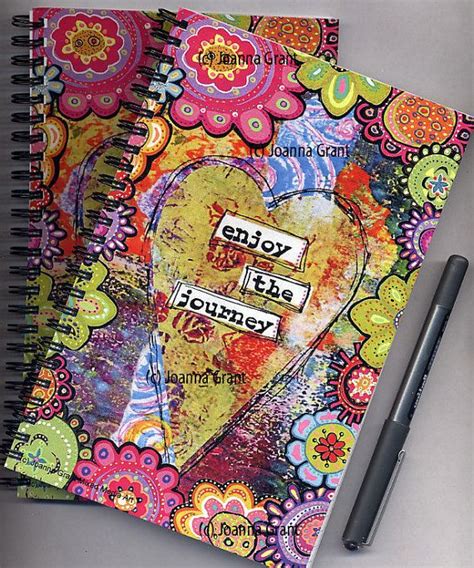 Enjoy The Journey Mixed Media Art Journal Notebook Art Journal Pages