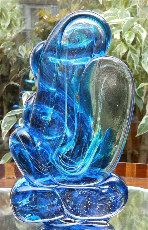 Art Glass A Maltese Mdina Large Glass Sculpture Circa 1960 S 70 S Michael Harris For Sale