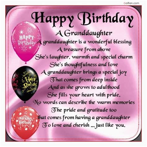 Pick a few of your favorite entries and welcome to the birthday gift thank you note page! Granddaughter 1st Birthday Card Verses 65 Popular Birthday Wishes for Granddaughter Beautiful ...