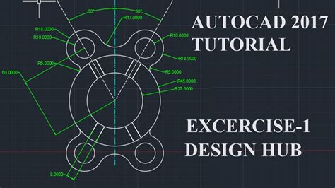 Autocad 2d Practice Drawing Exercise 1 Basic Advance Tutorial Youtube