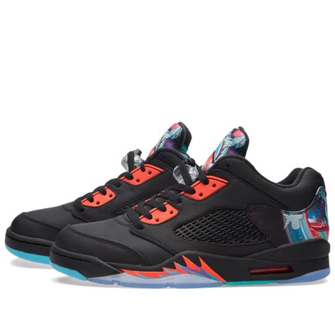 Nike Air Jordan 5 Retro Low Chinese New Year Black And Bright Crimson