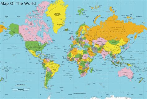 Printable World Map With Countries Labeled