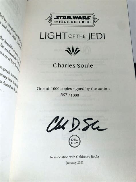 Star Wars The High Republic Light Of The Jedi Signed Limited Edition