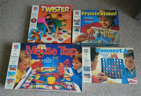 Vintage Mb Board Games Bundle Twister Frustration Connect 4 And