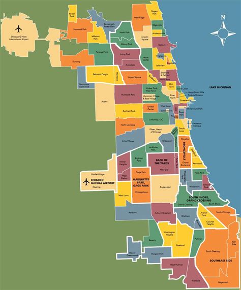 Chicago Neighborhood Map Map Of Neighborhoods In Chicago United