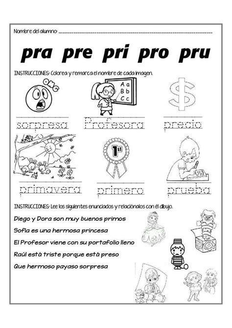 Actividades Con Pra Pre Pri Pro Pru Para Niños Varios Niños 0d3