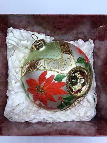 Red Poinsettias Blown Glass Holiday Traditions Collectors Series 1st In