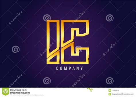 Gold Golden Alphabet Letter Ic I C Logo Combination Icon Design Stock
