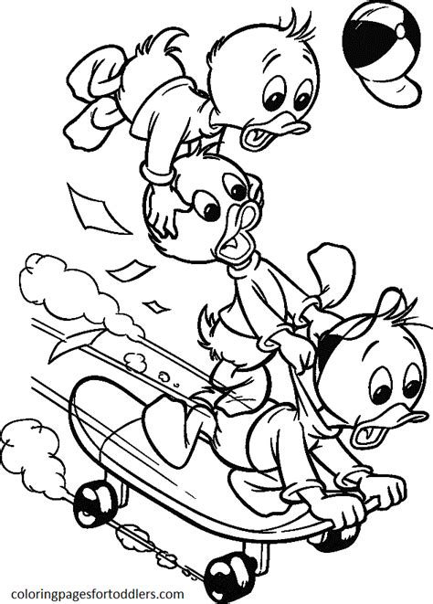 Cute Huey Dewey And Louie Coloring Pages Coloring Pages