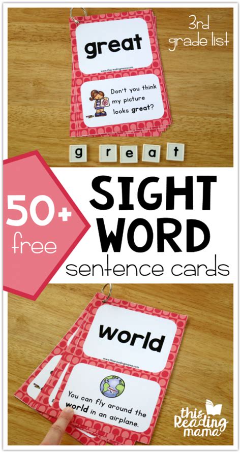 Third Grade Sight Word Sentence Cards Artofit