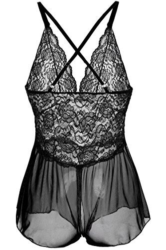 Avidlove Women Sexy Lingerie Lace See Through Babydoll Open Crotch Pant