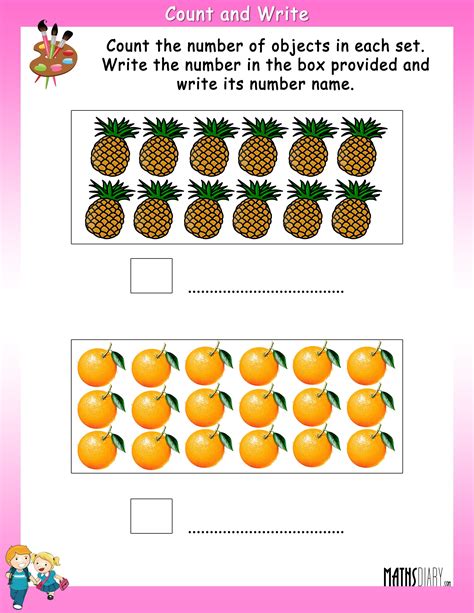 Counting Objects And Writing Numbers Worksheets