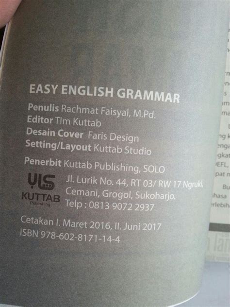 Buku Easy English Grammar Panduan Belajar Tata Bahasa Inggris