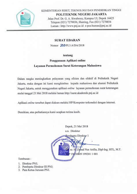 Layanan Permohonan Surat Keterangan Pnj Politeknik Negeri Jakarta Akademik Akademik Dan
