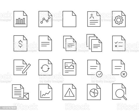 Document Icons Vector Line Icons Stock Illustration Download Image