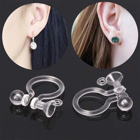 Pcs Invisible Resin Earring Clips For Non Pierced Ears With Holes Diy