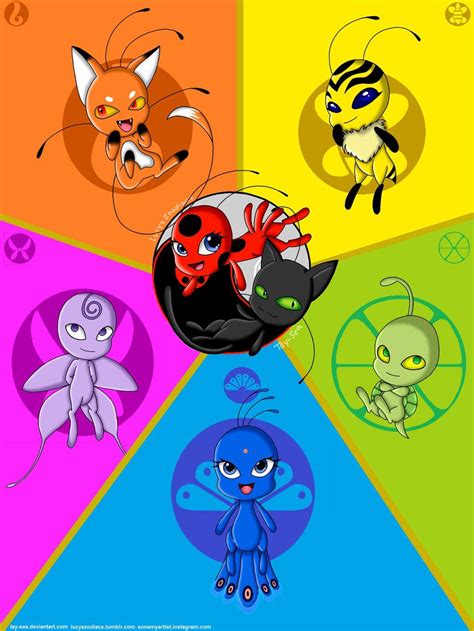 Ladybug And Cat Noir Kwami Coloring Pages Miraculous Tales Of