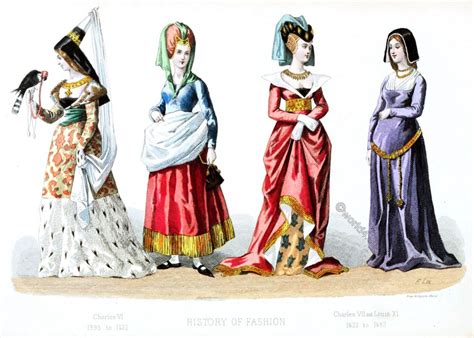 French Fashion History Middle Ages 1422 To 1483 French Costume Middle Age Fashion