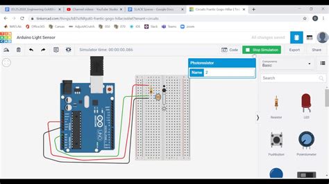 Tinkercad Part Reading A Light Sensor Photoresistor With Arduino Youtube