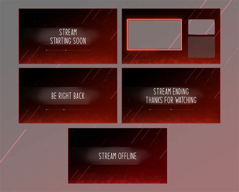 Animated Twitch Overlay Red Line Simple Minimalist Screens Etsy