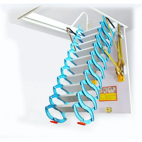 Intbuying Folding Loft Wall Ladder Stairs Attic Extension Ladder Heavy