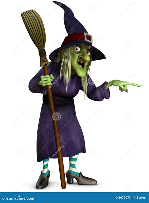 Witch With Broom Stock Illustration Illustration Of Magic 26790734