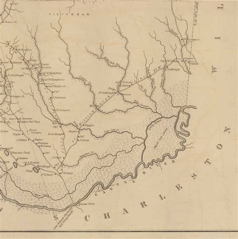 Sumter District South Carolina 1825 Old County Wall Map Etsy