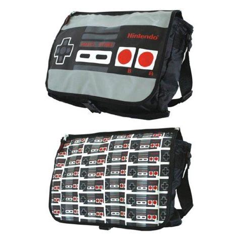 Nintendo Allover Reversible Flap Messenger Bag Greyblack One Size