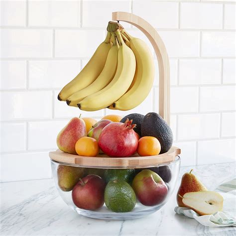 Glass Fruit Bowl With Banana Hanger This Fruit Bowl Is Made Of