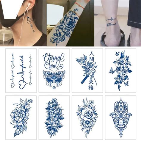 Semi Permanent Juice Ink Sticker Temporary Tattoo Real Look Long