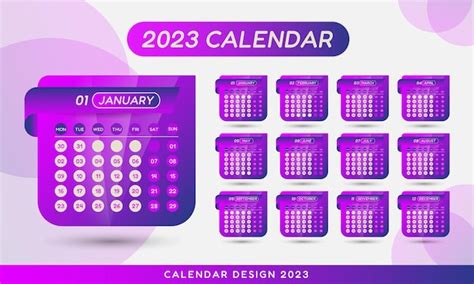 Premium Vector Modern 2023 Calendar Design Template