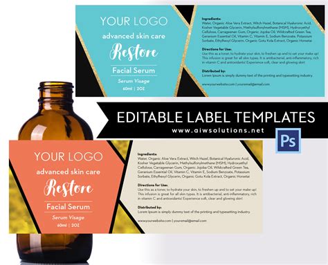 Find & download free graphic resources for perfume label. Serum Label Template ID18 | aiwsolutions