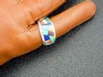 Native American Sterling Silver Inlay Ring Calvin Begay Jewelry