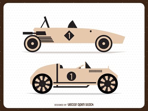 Isolated Vintage Cars Illustrations Vector Download