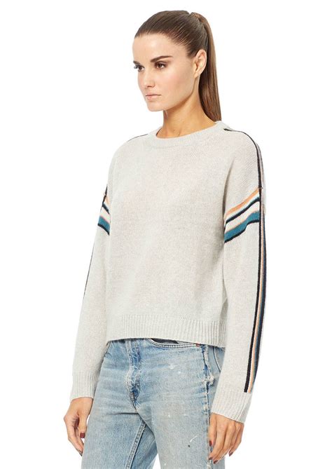 360 Sweater Teagan Cashmere Sweater Heather Grey Multi