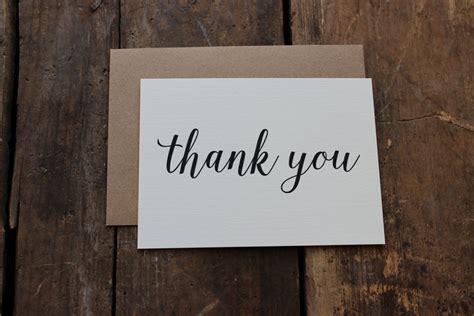 Modern Calligraphy Thank You Cards With Envelopes Wedding