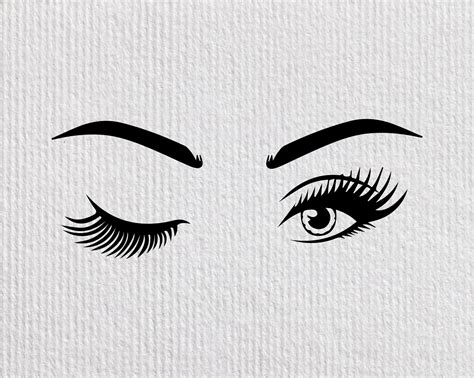 Wink Eye Svg Winking Look Eyes And Eyebrows Eyebrows And Etsy