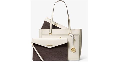 Michael Kors Maisie Large Pebbled Leather 3 In 1 Tote Bag In Lt Cream
