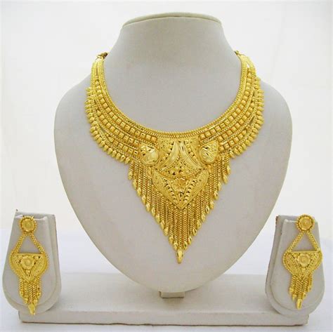 Indian Gold Plated Choker Necklace Set Saree Fashion Costume Jewelry