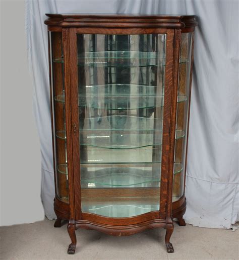 Bargain Johns Antiques Antique Oak China Curio Cabinet Original