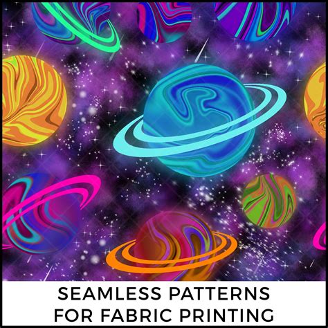 Seamless Pattern Planets Space Design Perfect For Fabric Etsy