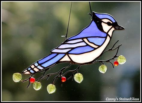 Mounting brackets and chain included. Blue Jay | Stained glass patterns, Stained glass patterns free