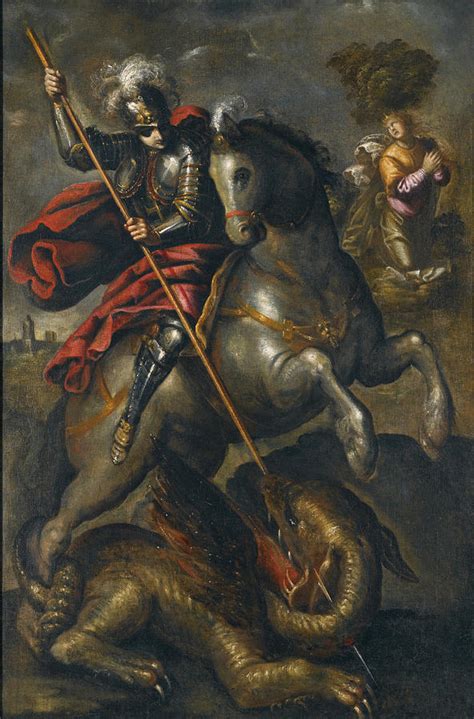 Saint George And The Dragon Painting By Follower Of Tintoretto Pixels