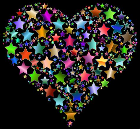 Colorful Heart Stars 9 Variation 2 Openclipart