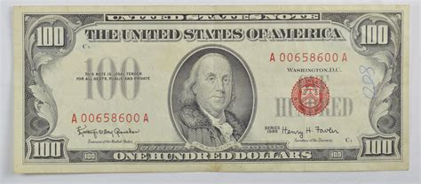 1966 10000 Red Seal United States Note Currency Property Room